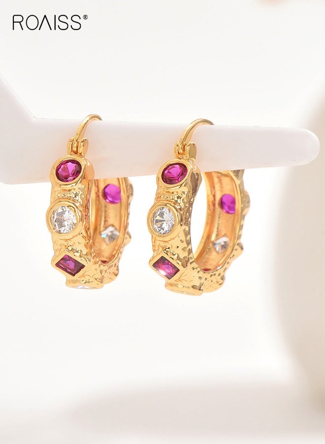 رويس أقراط نسائية بتصميم هندسي ملكي مرصعة بالألماس بتصميم فاخر وخفيف الوزن، إكسسوارات أذن متعددة الاستخدامات - Image 2