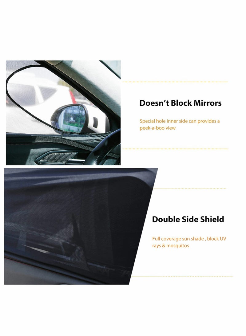 SYOSI 2Pack Car Window Screen for Front Window, Elastic Car Window Shades Mesh Screen Sunshade for Camping When Parking,Fit Most Vehicles - Image 4
