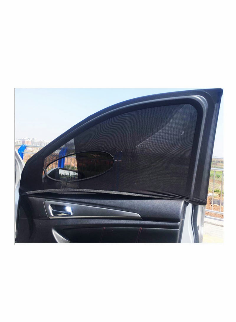 SYOSI 2Pack Car Window Screen for Front Window, Elastic Car Window Shades Mesh Screen Sunshade for Camping When Parking,Fit Most Vehicles - Image 2