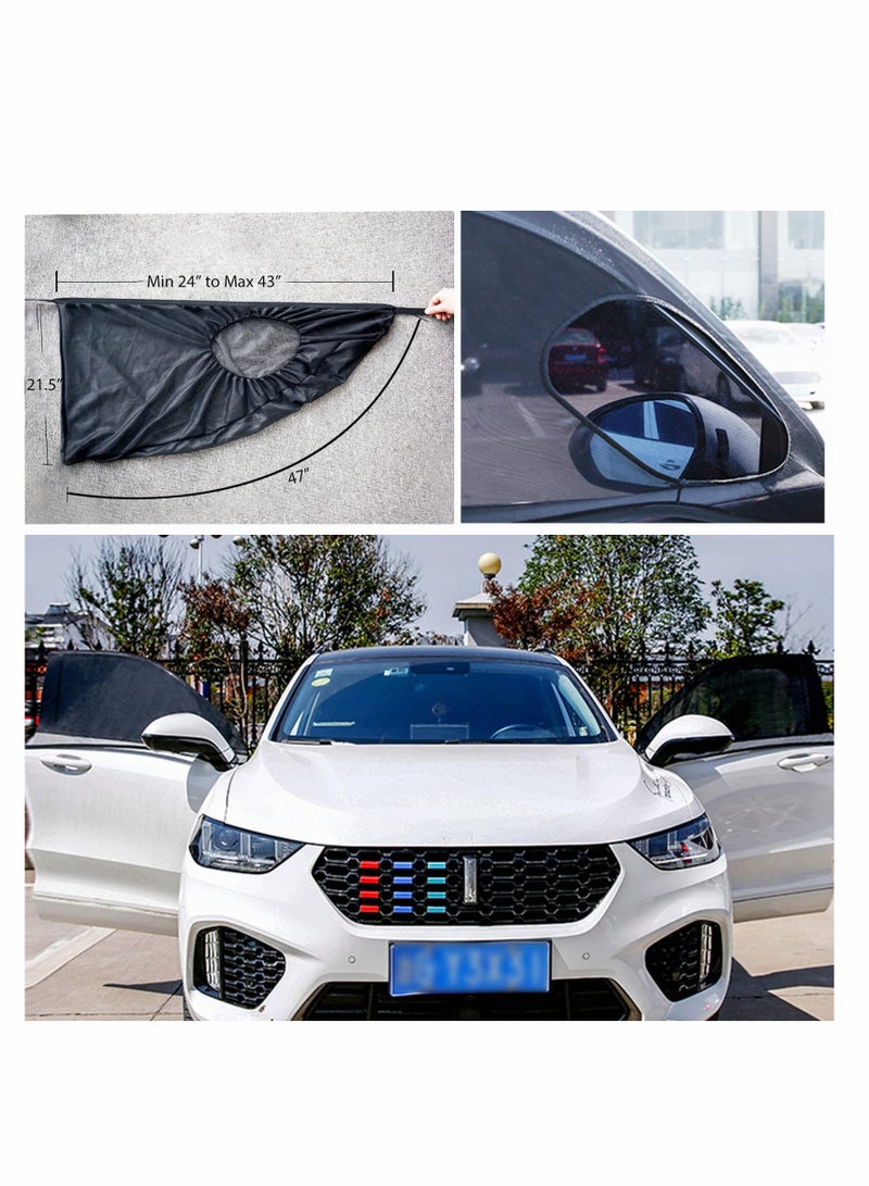 SYOSI 2Pack Car Window Screen for Front Window, Elastic Car Window Shades Mesh Screen Sunshade for Camping When Parking,Fit Most Vehicles - Image 5