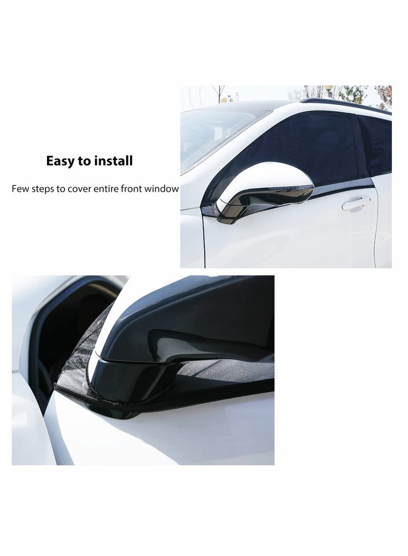 SYOSI 2Pack Car Window Screen for Front Window, Elastic Car Window Shades Mesh Screen Sunshade for Camping When Parking,Fit Most Vehicles - Image 3