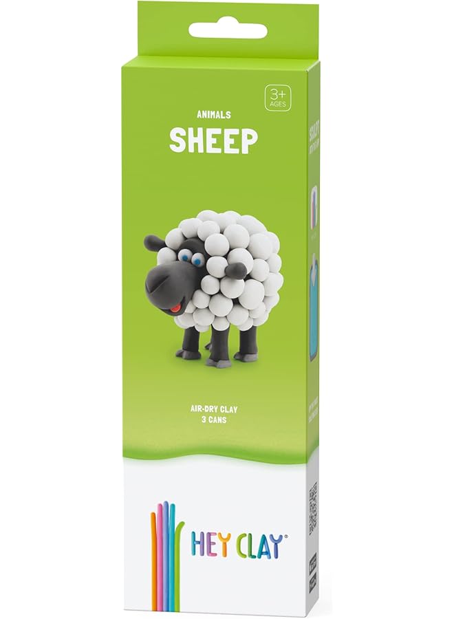 HEY CLAY Diy Sheep Plastic Creative Modeling Air Dry Clay For Kids 3 Cans - Image 1