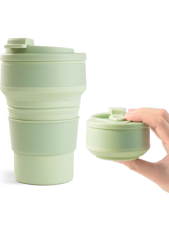 Oasisgalore 12oz Collapsible Cup for Traveling Leak Proof Silicone Folding Travel Coffee Mug for Camping & Hiking  - Image 1