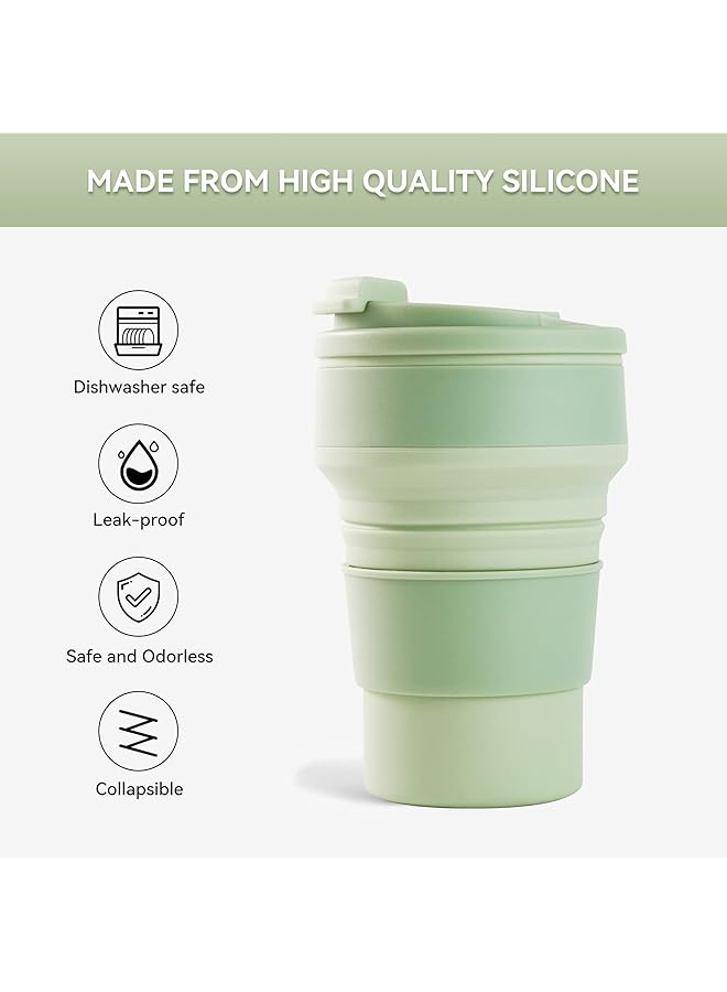 Oasisgalore 12oz Collapsible Cup for Traveling Leak Proof Silicone Folding Travel Coffee Mug for Camping & Hiking  - Image 2