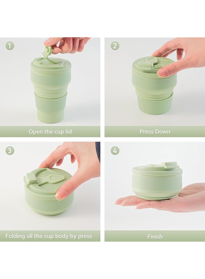 Oasisgalore 12oz Collapsible Cup for Traveling Leak Proof Silicone Folding Travel Coffee Mug for Camping & Hiking  - Image 4