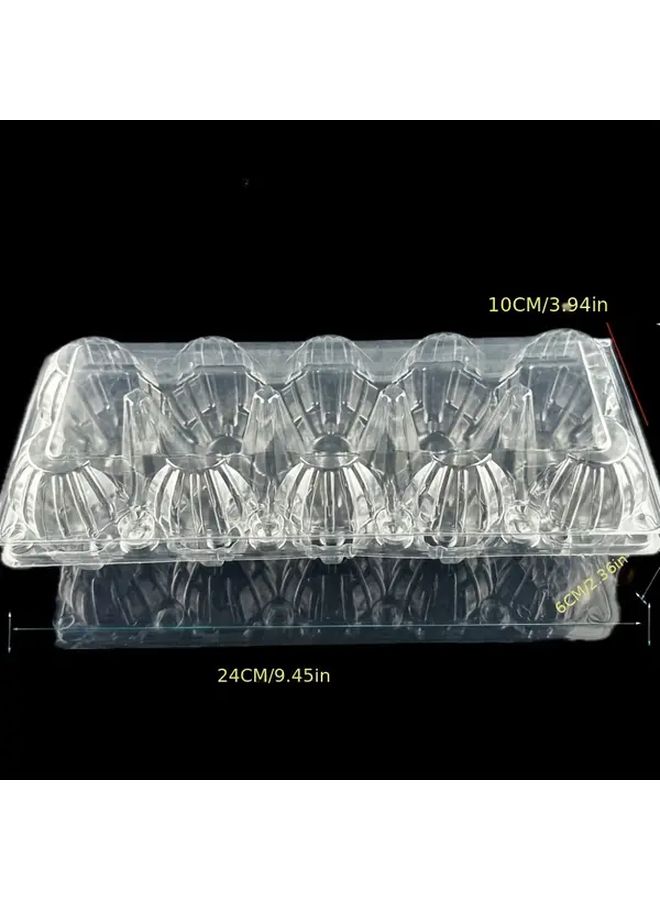 Transparent Plastic Egg Trays 10 Holes 5pcs Thickened Anti Collision Food Gift Wrapping - Image 3