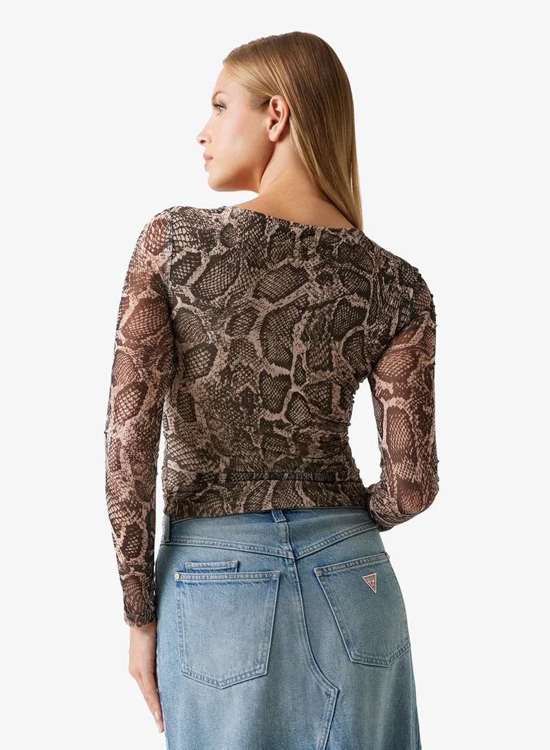 GUESS Long Sleeve Bernardette Top