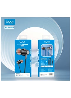 Wave In-ear Wired Stereo Metal Earphones with Mic WV HF-N30 
