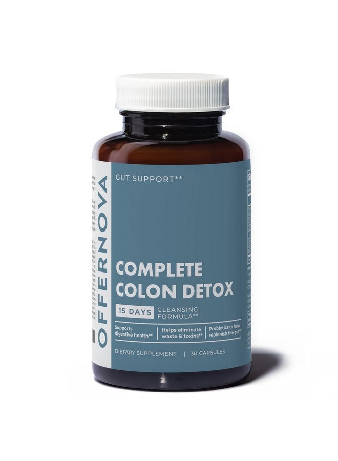 Offernova Complete Colon Detox 15 Days 30 Capsules, All Natural Colon Cleanser for Bloating and Constipation Relief for Women & Men, Advanced Gut Cleanse Detox - Image 1