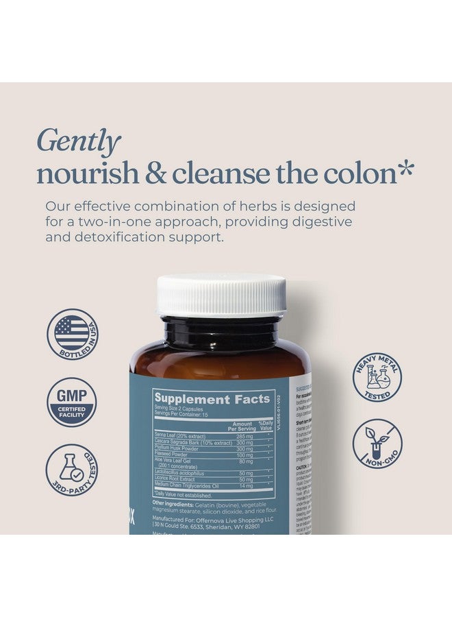 Offernova Complete Colon Detox 15 Days 30 Capsules, All Natural Colon Cleanser for Bloating and Constipation Relief for Women & Men, Advanced Gut Cleanse Detox - Image 4