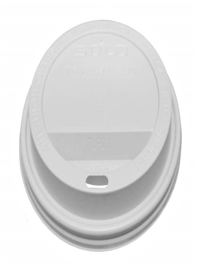 Solo White Traveler Drink-Thru Lid. Fits 10, 12, 16, 20 and 24 Ounce Solo Brand Hot Beverage Cups. 400 Pack - Image 2