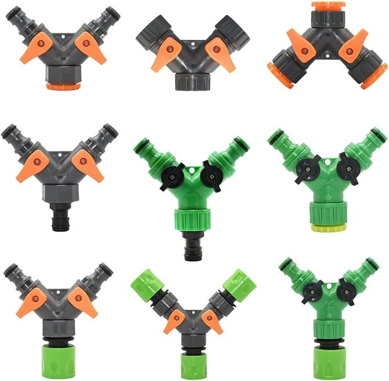 مقسم خرطوم الحديقة Y، مقسم مياه الصنبور ثنائي الاتجاه، مفاصل تحويل قابلة للتعديل بألوان J - Image 1