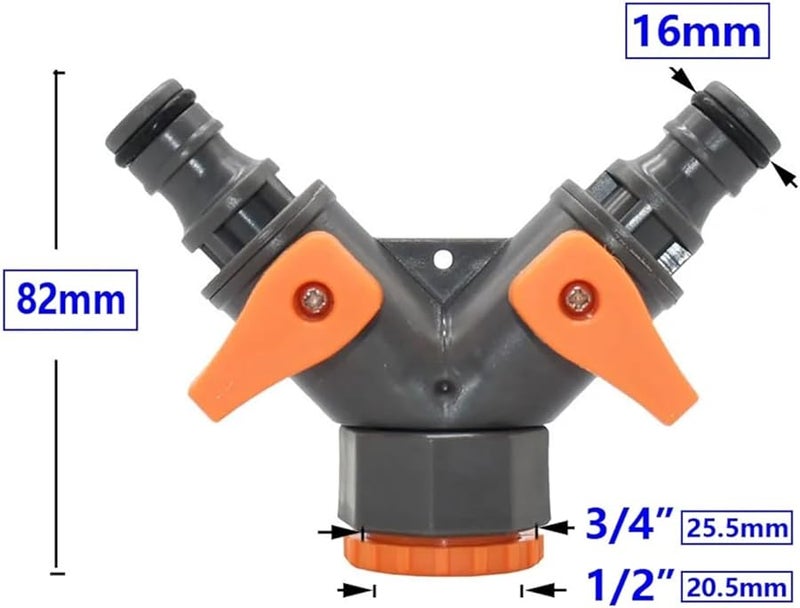 مقسم خرطوم الحديقة Y، مقسم مياه الصنبور ثنائي الاتجاه، مفاصل تحويل قابلة للتعديل بألوان J - Image 5