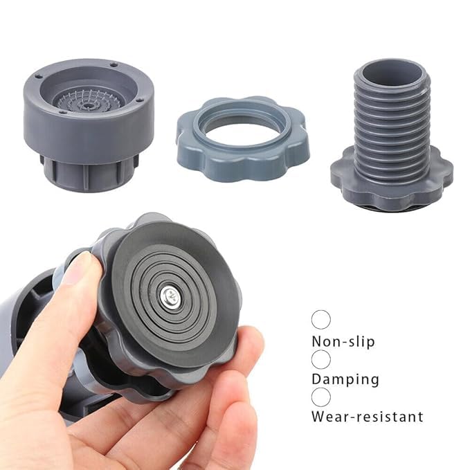 black sparrow Black Sparrow Washing Machine Vibration Pads 4 Pcs Anti Vibration Pads for Washing Machine Support Adjustable Dryer Shock Noise Cancelling Pads AntiSlip Rubber Leveling Feet Stabilizer 4 PCS Set  - Image 5
