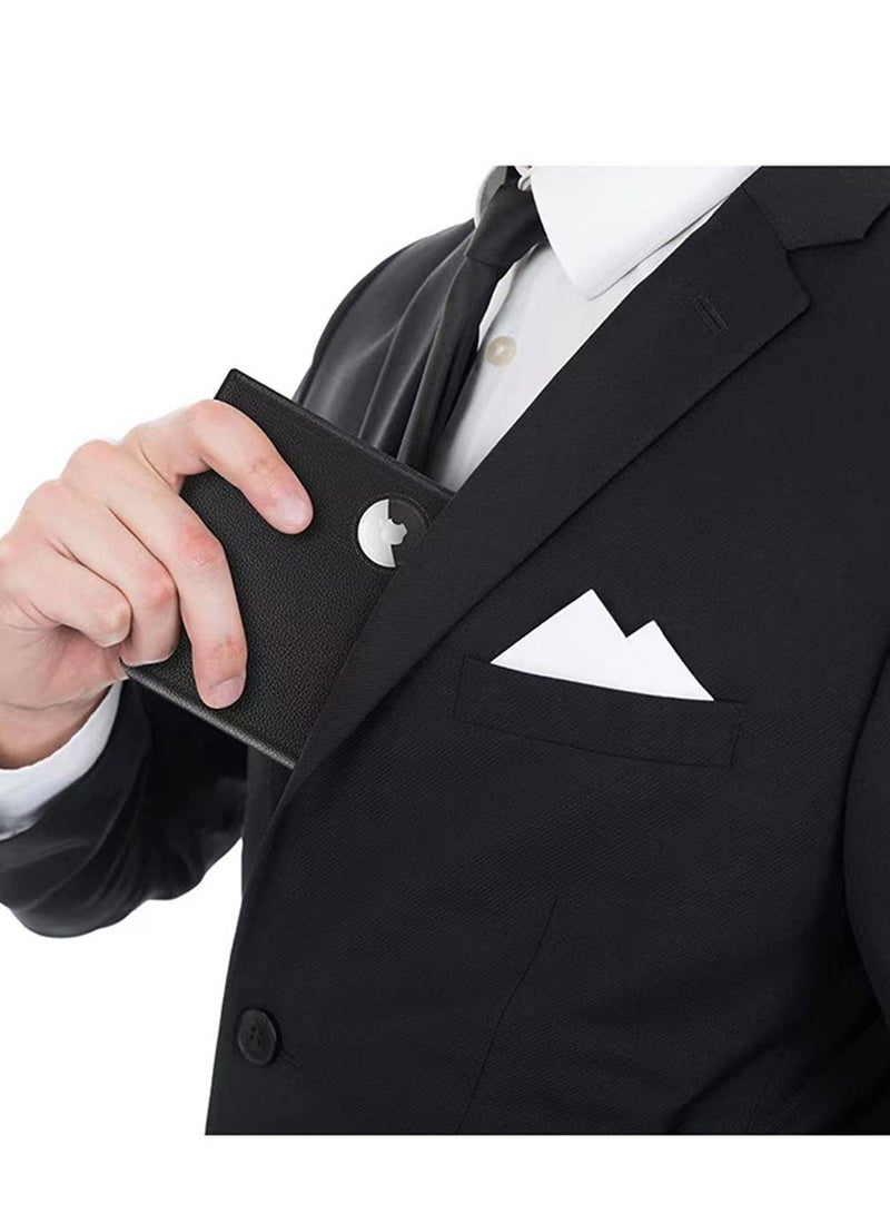 Zikra Men's RFID Blocking Bi-Fold Wallet with Money Clip, Slim Front Pocket Design, ID Window, Card Holder, and Airtag Compatibility - Black Wallet for Men and Women. - Image 5