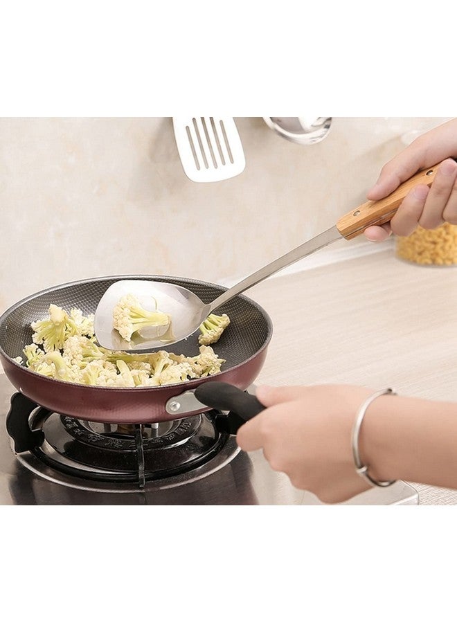 Naidev 2 Piece Kitchen Cooking Stainless Steel Utensils Set Wooden Handle Cooking Tools Gadgets Spatula Set Hook,Shovel,Ladle.(LADLE+Spatula, 2) - Image 5