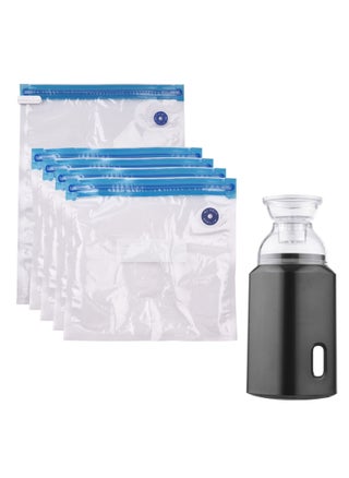 Premium Vacuum Storage Bag with Electric Pump, with USB Cable 5-Pack(1 Large, 4 Small) Reusable Space Saving Bag for Clothes, Blankets, Pillows, Storage Space Saving, Black - pzsku/Z2ED6E1C1DF80B6578C58Z/45/_/1675477530/4afbe8c1-786b-413a-8ce4-d2941a1c8954