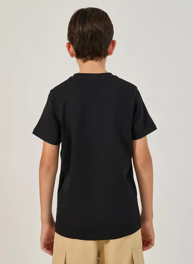 Styli Graphic Print Round Neck T-Shirt