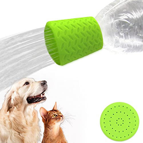 Bongpuda Silicone Dogs Shower Sprayer Head Attachment - Pet Shower Cap Sprinkler | Portable Outdoor Shower Heads for Camping, Hiking, Beach - Fits Most Plastic Mineral Water Bottle, 1 Pack Green - Image 1