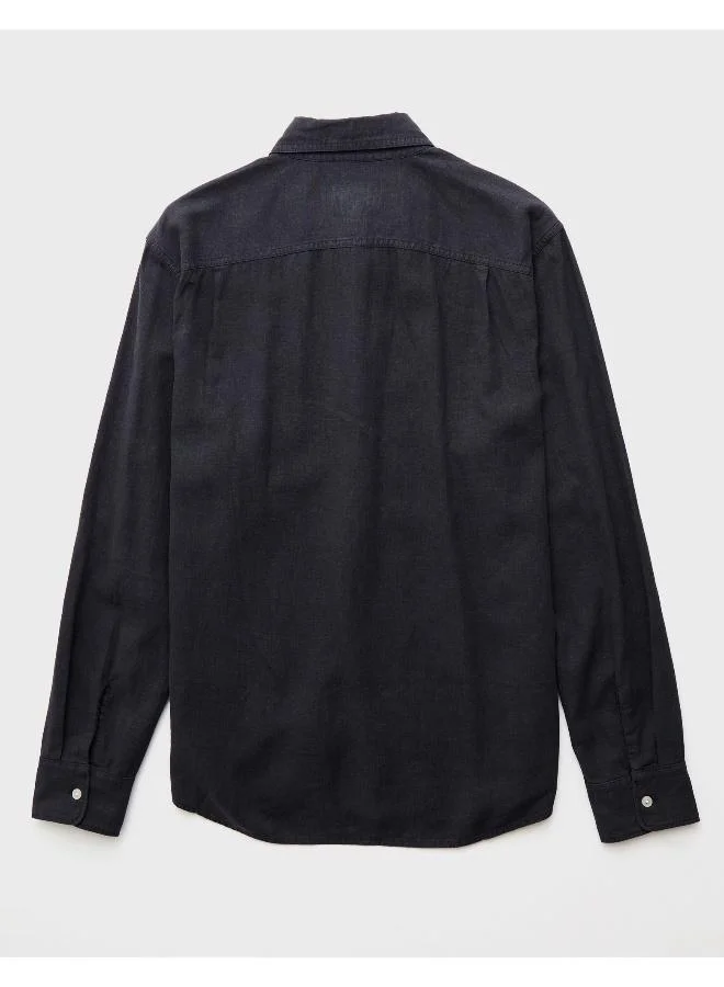 امريكان ايجل AE Long-Sleeve Linen-Blend Button-Up Shirt
