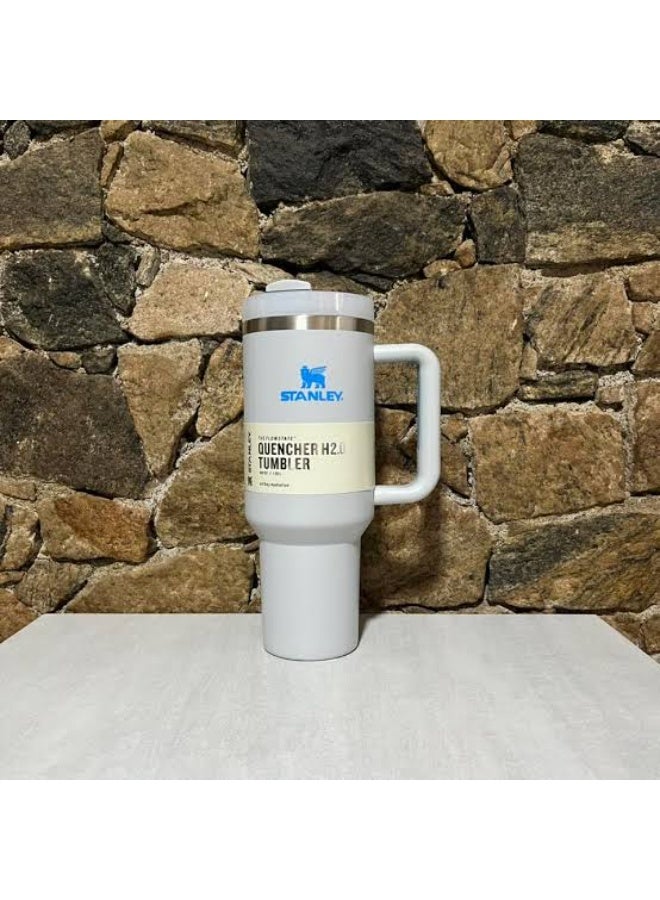 ستانلي كوب ستانلي كوينشر H2.0 فلو ستيت، مصنوع من الفولاذ المقاوم للصدأ، معزول بالتفريغ، مع غطاء وماصة، مناسب للماء والشاي المثلج والقهوة (لون أوركيد ناعم غير لامع، 40 أونصة) - Image 2