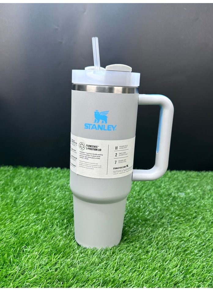 ستانلي كوب ستانلي كوينشر H2.0 فلو ستيت، مصنوع من الفولاذ المقاوم للصدأ، معزول بالتفريغ، مع غطاء وماصة، مناسب للماء والشاي المثلج والقهوة (لون أوركيد ناعم غير لامع، 40 أونصة) - Image 5