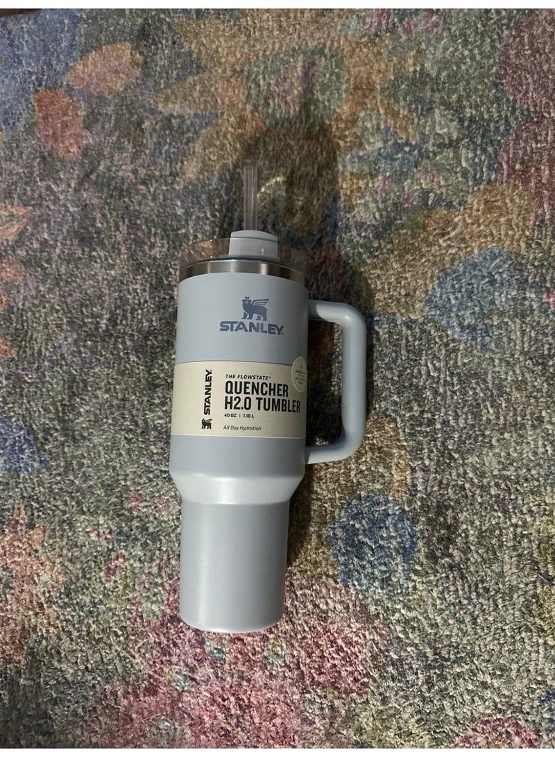 ستانلي كوب ستانلي كوينشر H2.0 فلو ستيت، مصنوع من الفولاذ المقاوم للصدأ، معزول بالتفريغ، مع غطاء وماصة، مناسب للماء والشاي المثلج والقهوة (لون أوركيد ناعم غير لامع، 40 أونصة) - Image 3
