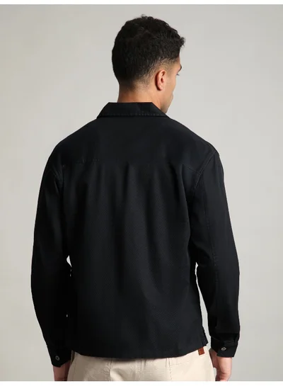 بيونغ Black Solid Multipocket Shacket