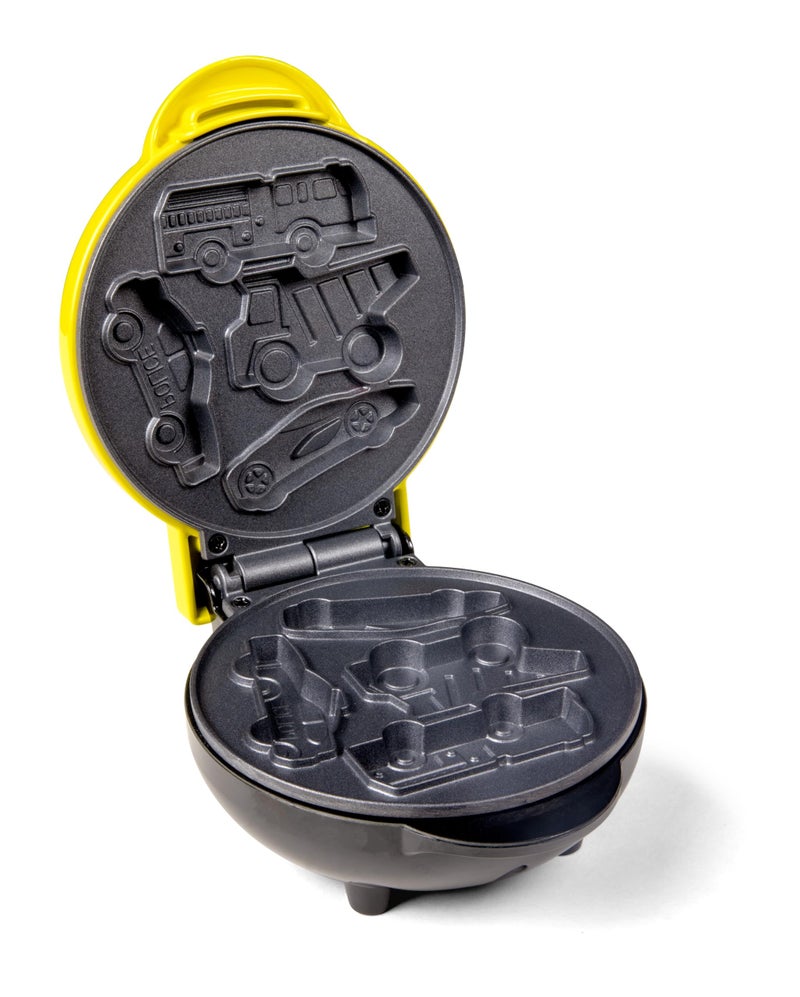 Nostalgia MyMini Cars and Trucks Shape Electric Waffle Maker, 5-Inch Non-Stick Griddle for Waffles, Hash Browns, Eggs, and More, Yellow - Image 3