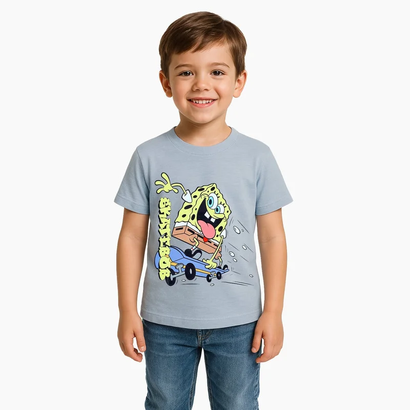 nickelodeon Nickelodeon Skate Bob Kids Boy's Short Sleeve T-Shirt