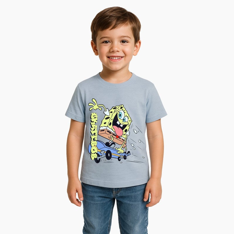 Nickelodeon Skate Bob Kids Boy's Short Sleeve T-Shirt - Image 1
