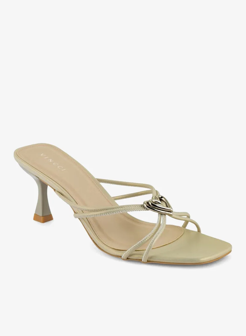 فينتشي صنادل نسائية متعددة الأحزمة كعب متوسط