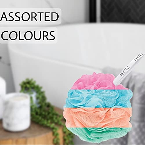 RIXTEC premium Bathing Round Loofah for Men and Women (MULTI COLOUR) (PACK OF 4) - Image 2