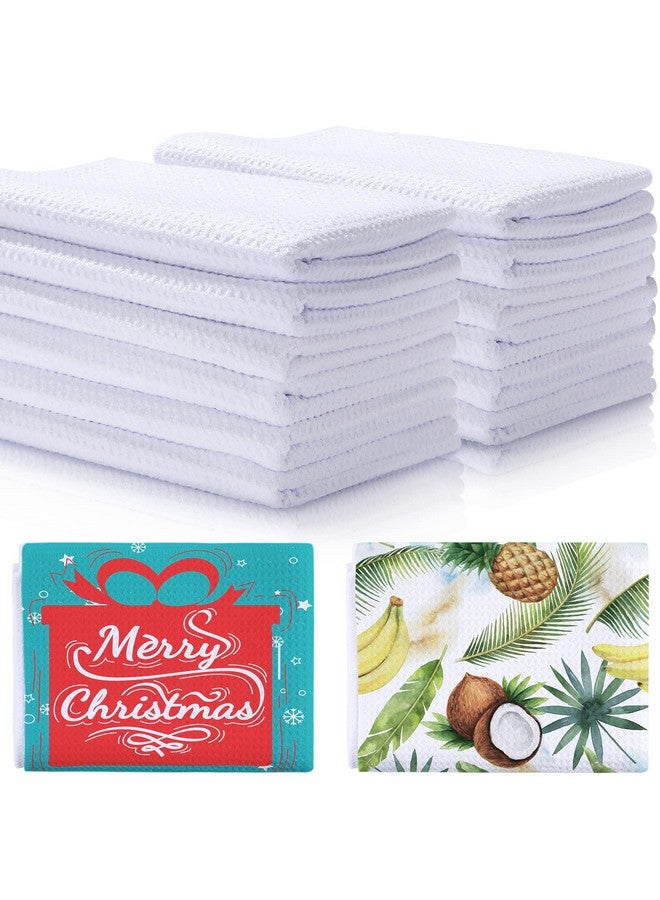 Breling Sublimation Kitchen Towel Blanks 16 x 24Inch, Microfiber Waffle Weave Sublimation Tea Towels Fast Drying Absorbent for Home Kitchen Gifts(24 Pieces) - Image 1