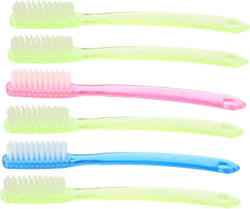 Hard Bristles Firm Toothbrush Set 6pcs for Adults Stain Removal Anti Slip Grip Travel Friendly - Image 2