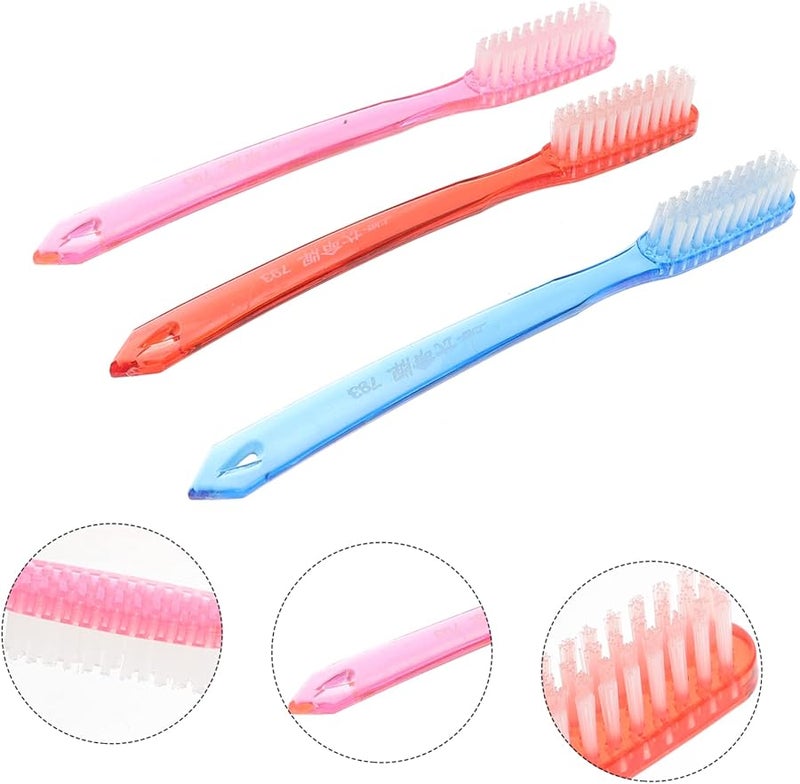 Hard Bristles Firm Toothbrush Set 6pcs for Adults Stain Removal Anti Slip Grip Travel Friendly - Image 4