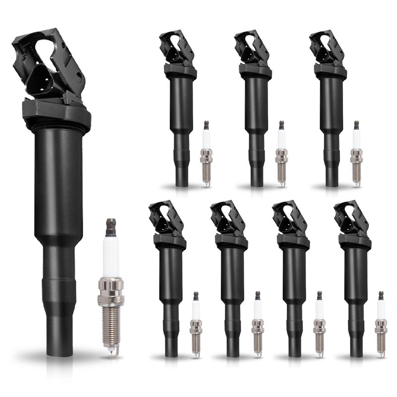 ENA Set of 8 Ignition Coil Pack and 8 Platinum Spark Plug Compatible with BMW 135i 135is 335i 435i 535i 640i 740i 740Li M235i X3 X5 X6 30L 44L Replacement for 12120037580 0221504470 ZR5TPP33 UF592