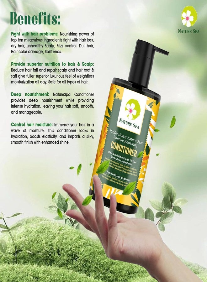 NATURE SPA شامبو وبلسم ناتشر سبا الاحترافي المضاد لتساقط الشعر | تحكم في تساقط الشعر 10 أضعاف مع الكيراتين والبيوتين والسيراميد وحمض الهيالورونيك وبروتين الأرز وماء جوز الهند | يُصلح الشعر الجاف والباهت والمجعد | يقلل تساقط الشعر بنسبة تصل إلى 99% ويعزز نموه | مُختبر من قبل أطباء الجلدية | خالٍ من الكبريتات والبارابين | شامبو نباتي لم يُختبر على الحيوانات، غني بمواد فعالة سطحية مشتقة من الطبيعة | للرجال والنساء | 300+300 مل - Image 5