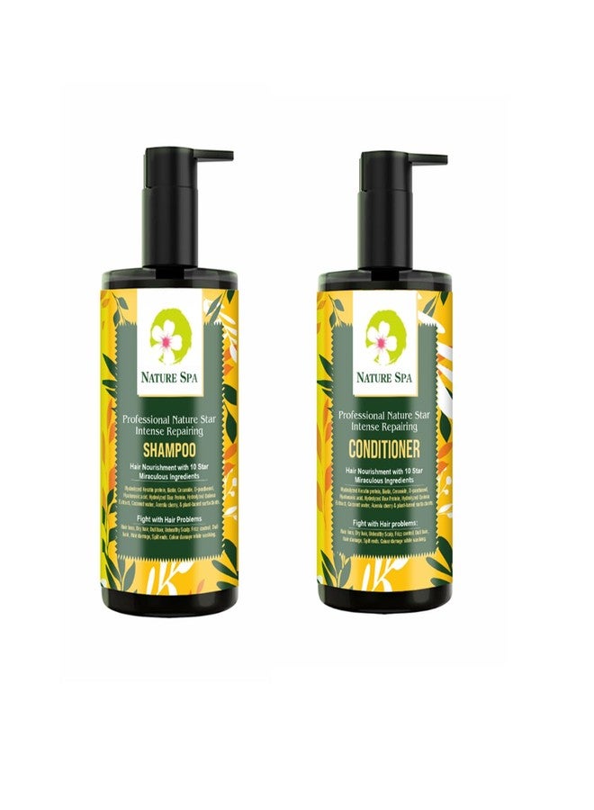 NATURE SPA شامبو وبلسم ناتشر سبا الاحترافي المضاد لتساقط الشعر | تحكم في تساقط الشعر 10 أضعاف مع الكيراتين والبيوتين والسيراميد وحمض الهيالورونيك وبروتين الأرز وماء جوز الهند | يُصلح الشعر الجاف والباهت والمجعد | يقلل تساقط الشعر بنسبة تصل إلى 99% ويعزز نموه | مُختبر من قبل أطباء الجلدية | خالٍ من الكبريتات والبارابين | شامبو نباتي لم يُختبر على الحيوانات، غني بمواد فعالة سطحية مشتقة من الطبيعة | للرجال والنساء | 300+300 مل - Image 1