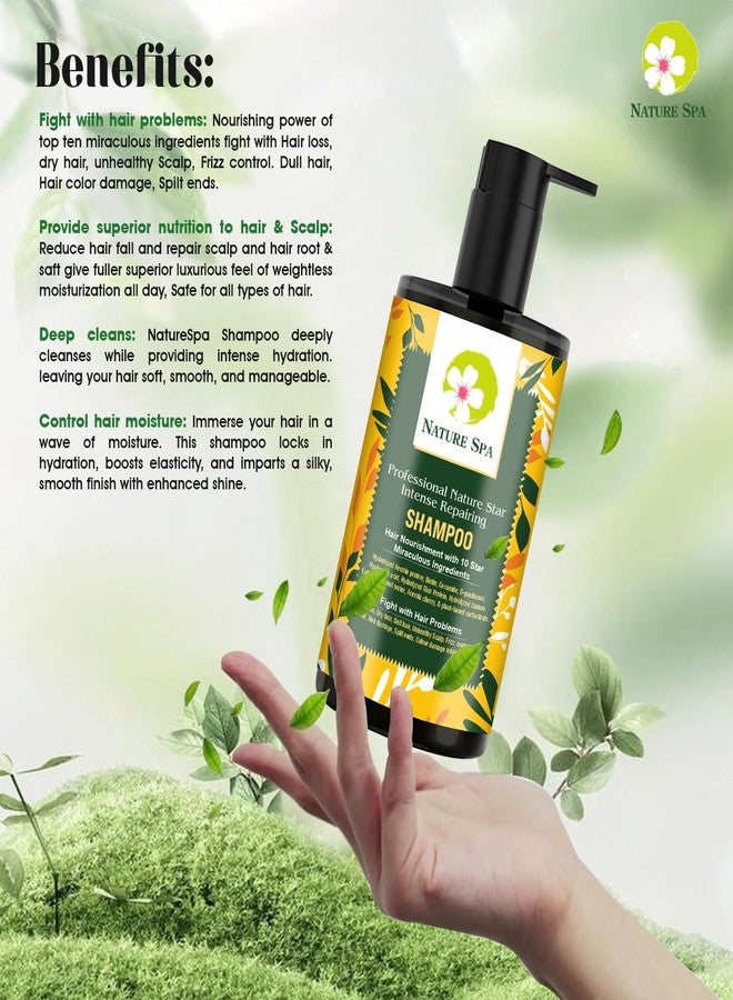 NATURE SPA شامبو وبلسم ناتشر سبا الاحترافي المضاد لتساقط الشعر | تحكم في تساقط الشعر 10 أضعاف مع الكيراتين والبيوتين والسيراميد وحمض الهيالورونيك وبروتين الأرز وماء جوز الهند | يُصلح الشعر الجاف والباهت والمجعد | يقلل تساقط الشعر بنسبة تصل إلى 99% ويعزز نموه | مُختبر من قبل أطباء الجلدية | خالٍ من الكبريتات والبارابين | شامبو نباتي لم يُختبر على الحيوانات، غني بمواد فعالة سطحية مشتقة من الطبيعة | للرجال والنساء | 300+300 مل - Image 4