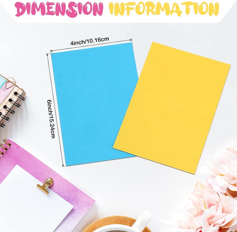 Fainne 300 Pcs Blank Index Cards 180 Gsm Thick Card Stock Assorted Color Neon Blank Flash Cards Colorful Study Notecards for Organizing(4 x 6 Inch,Vivid Colors) - Image 2