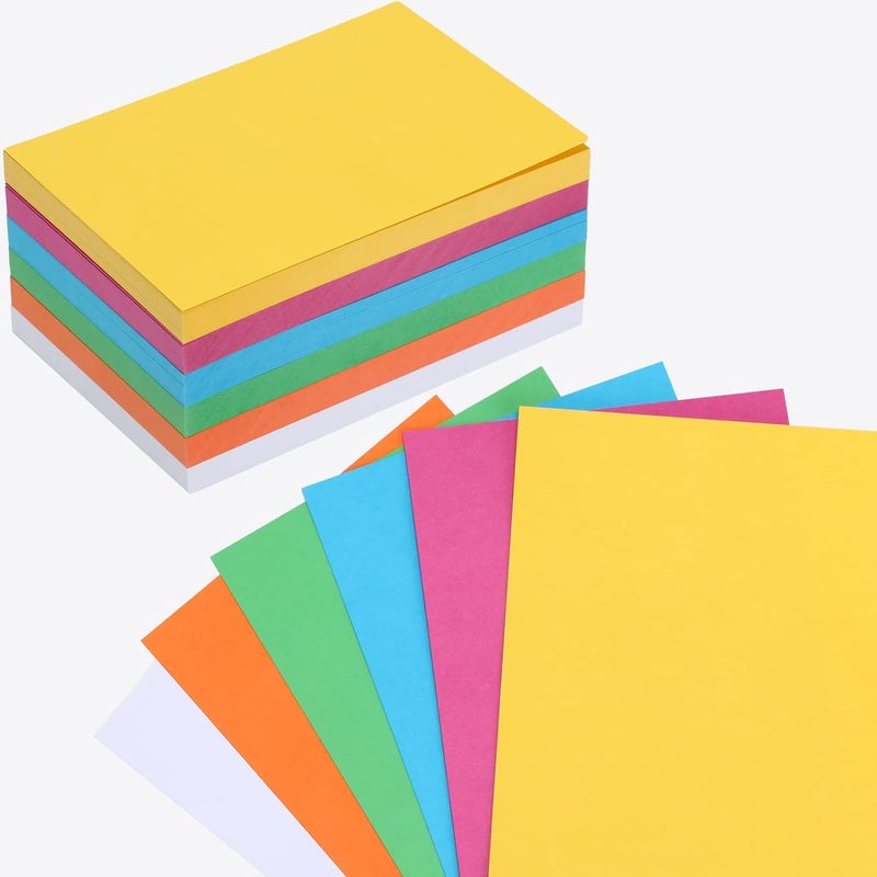 Fainne 300 Pcs Blank Index Cards 180 Gsm Thick Card Stock Assorted Color Neon Blank Flash Cards Colorful Study Notecards for Organizing(4 x 6 Inch,Vivid Colors) - Image 1