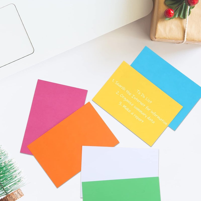 Fainne 300 Pcs Blank Index Cards 180 Gsm Thick Card Stock Assorted Color Neon Blank Flash Cards Colorful Study Notecards for Organizing(4 x 6 Inch,Vivid Colors) - Image 5