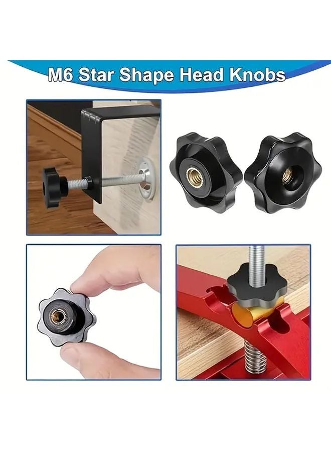 صواميل جناح M6 6مم 5 قطع صواميل تثبيت بلاستيكية نجمية مخططة للأثاث والآلات - Image 5