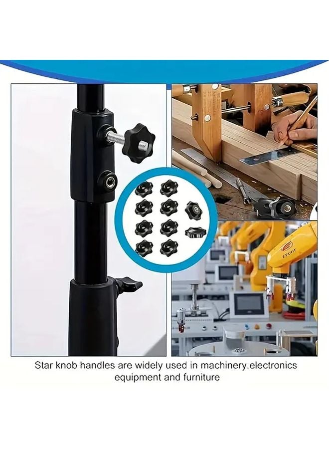 صواميل جناح M6 6مم 5 قطع صواميل تثبيت بلاستيكية نجمية مخططة للأثاث والآلات - Image 4