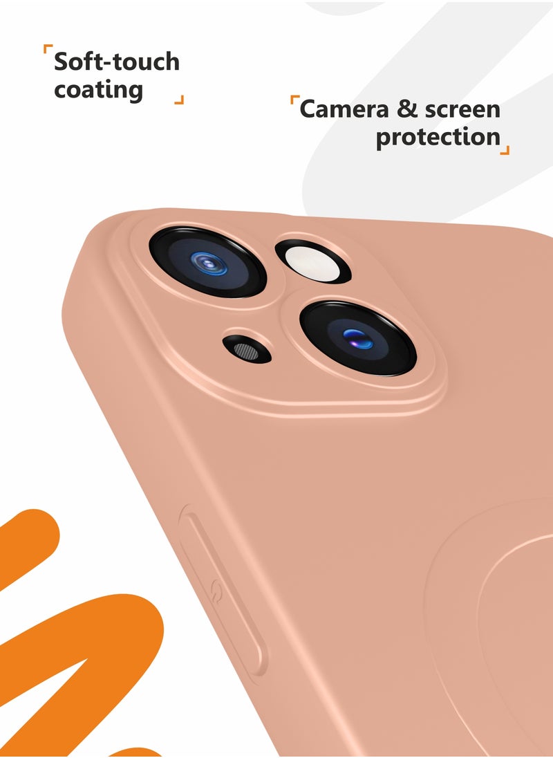 MOBILIUS - for iPhone 14 Case, Soft Anti-Scratch Microfiber Lining, Compatible with MagSafe, Shockproof Phone Case for iPhone 14 6.1 inch, Pink - Image 1