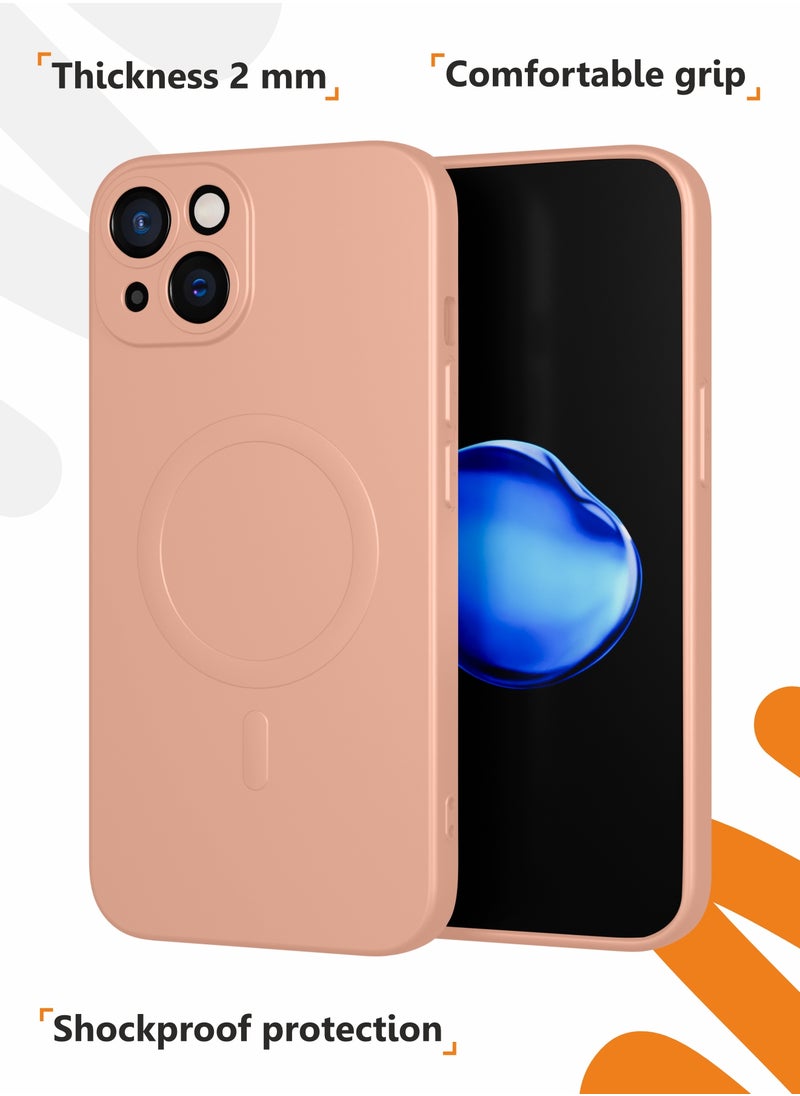 MOBILIUS - for iPhone 14 Case, Soft Anti-Scratch Microfiber Lining, Compatible with MagSafe, Shockproof Phone Case for iPhone 14 6.1 inch, Pink - Image 1
