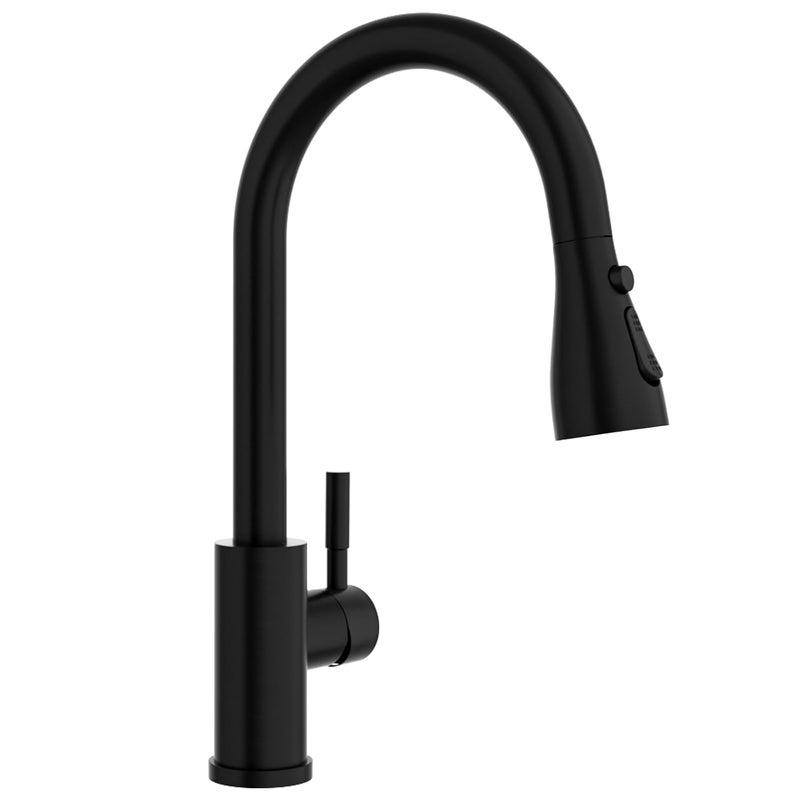 APPASO Black Kitchen Tap for Sink Kitchen Mixer Tap Hot and Cold Modern Pull Down Kitchen Faucet with Sprayer 3 Modes Matte Black Single Handle High Arc Stainless Steel Sink Tap for Kitchen - Image 1