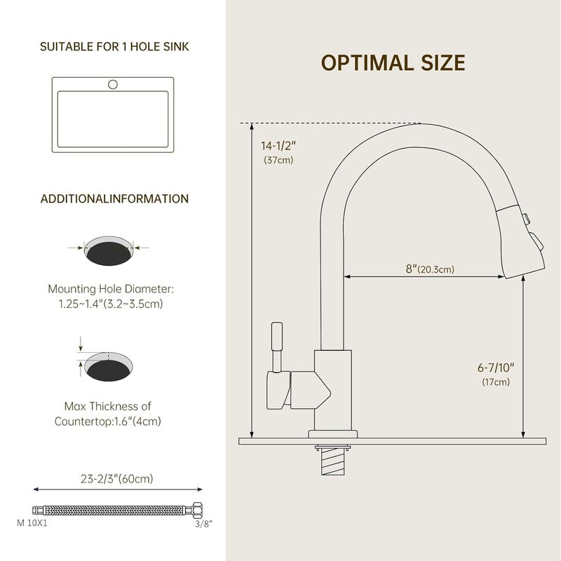 APPASO Black Kitchen Tap for Sink Kitchen Mixer Tap Hot and Cold Modern Pull Down Kitchen Faucet with Sprayer 3 Modes Matte Black Single Handle High Arc Stainless Steel Sink Tap for Kitchen - Image 5