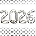 Lovoir 40 Inch Silver Number 2026 Balloons Big Large Size Giant 2026 Number Balloons New Year Foil Helium Silver Balloons for 2026 Happy New Year Eve Celebration Decorations Party Supplies - Image 2
